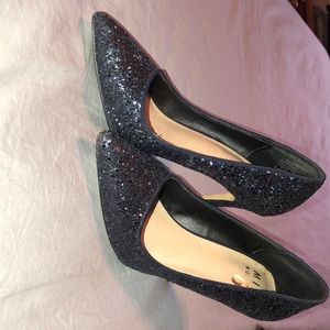 Navy Blue glitter heels
